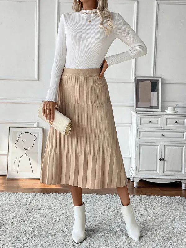 Soft Knit High-Waisted A-Line Skirt for Women