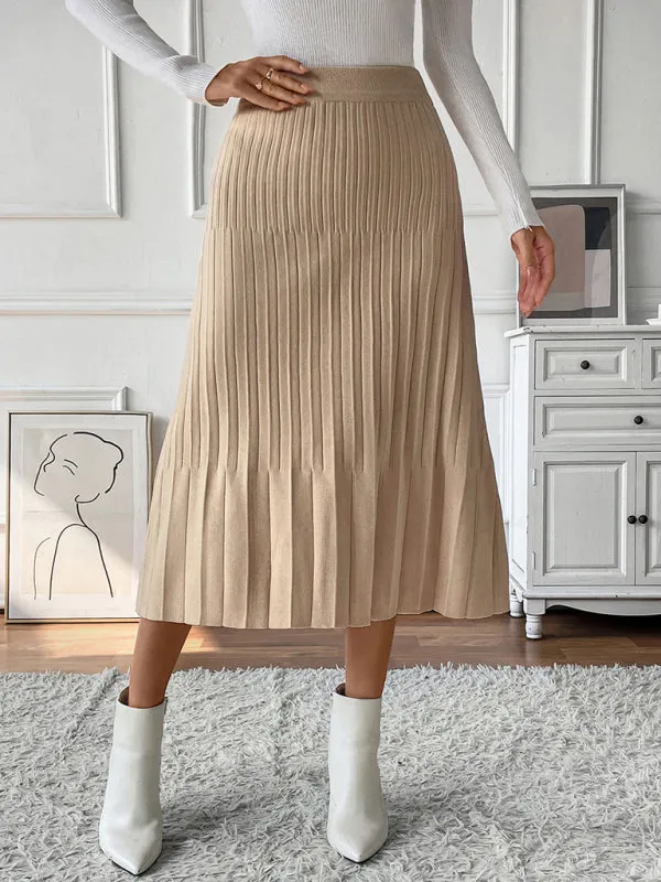 Soft Knit High-Waisted A-Line Skirt for Women