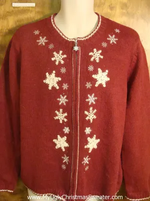 Sprinkled Snowflakes Cheesy Christmas Sweater