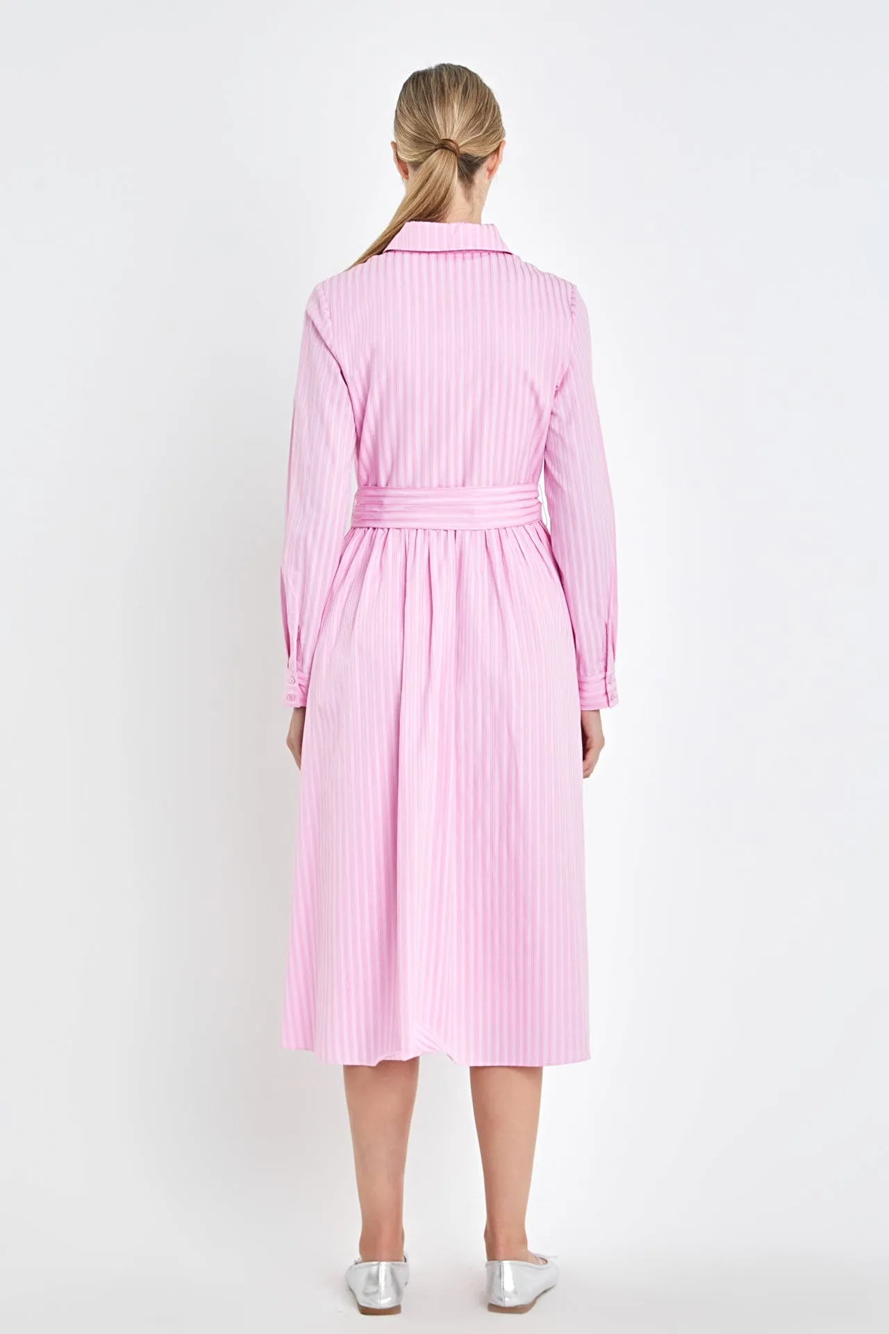 Striped Shirt Maxi Dress