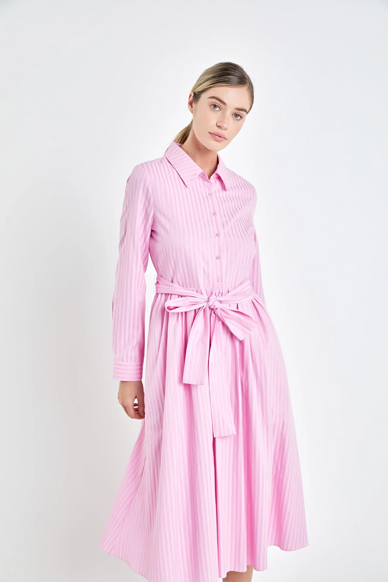 Striped Shirt Maxi Dress