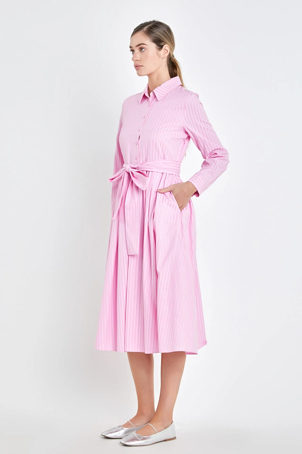 Striped Shirt Maxi Dress