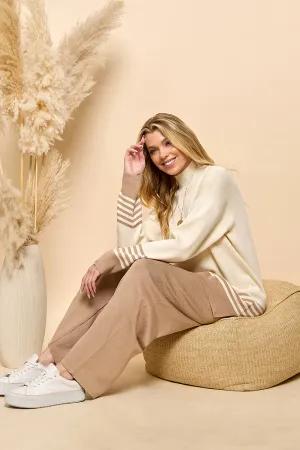 Striped Turtleneck Sweater and Pants Set
