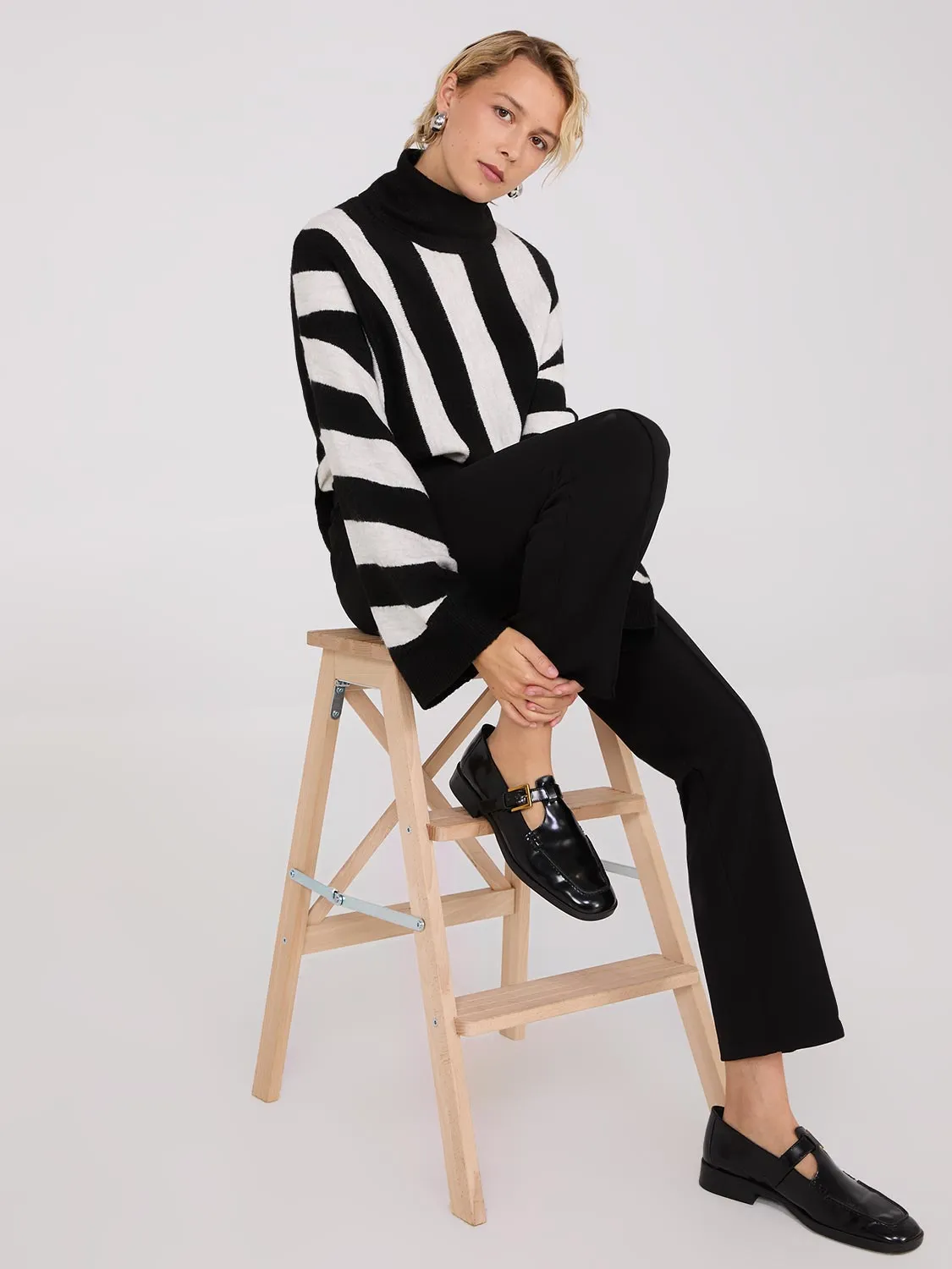Striped Turtleneck Sweater