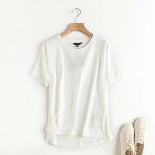 Summer Casual Solid Color Cotton T-shirt | Casual Solid O-Neck Short Sleeve Top | Short Sleeve T-shirt | Shirt for Women | Streetwear Shirt