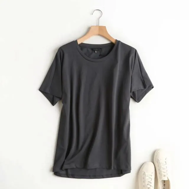 Summer Casual Solid Color Cotton T-shirt | Casual Solid O-Neck Short Sleeve Top | Short Sleeve T-shirt | Shirt for Women | Streetwear Shirt