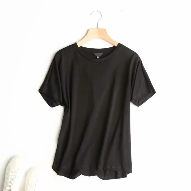 Summer Casual Solid Color Cotton T-shirt | Casual Solid O-Neck Short Sleeve Top | Short Sleeve T-shirt | Shirt for Women | Streetwear Shirt