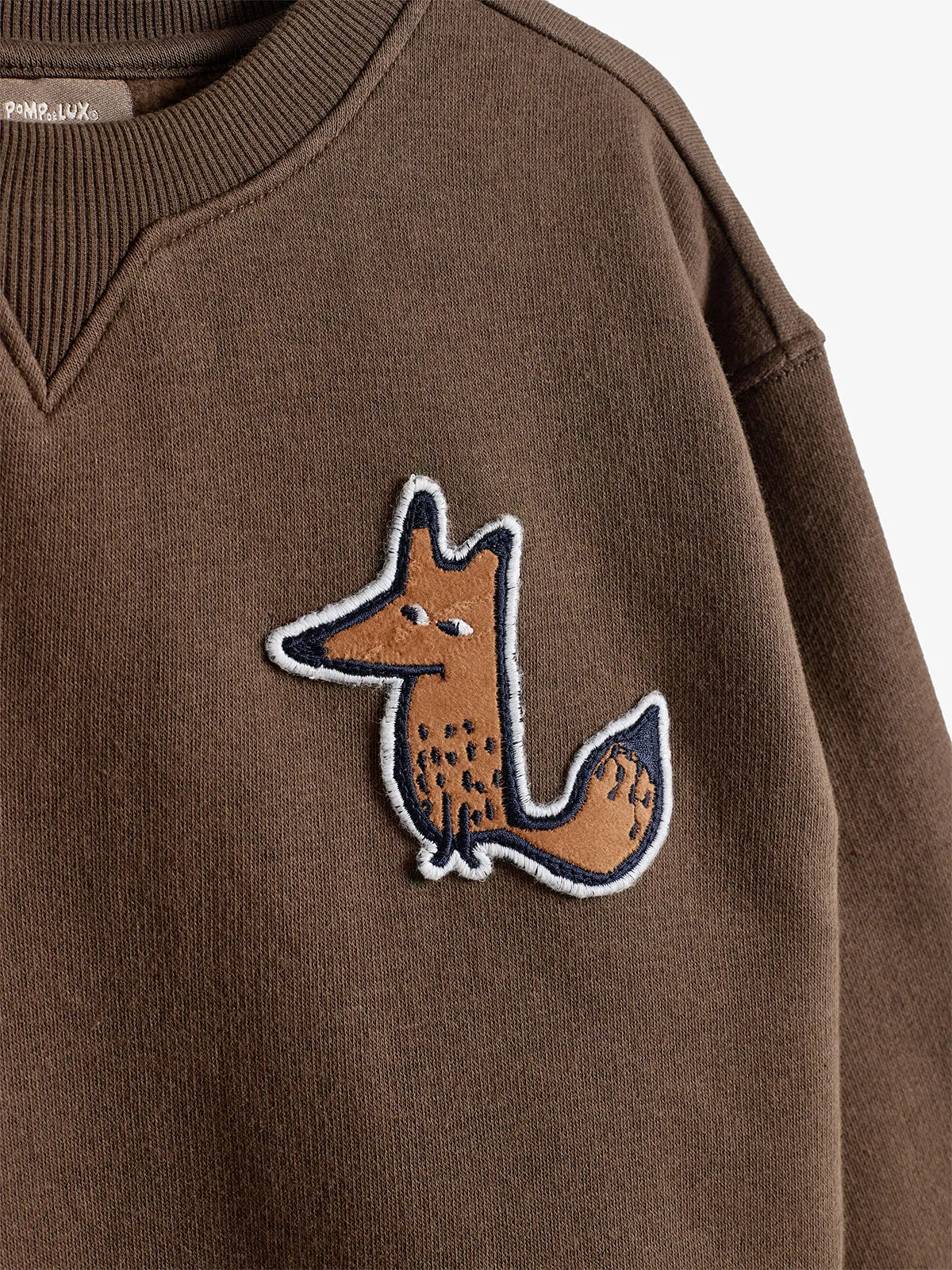 Sweatshirt Fox Badge - Kids - Dark Earth