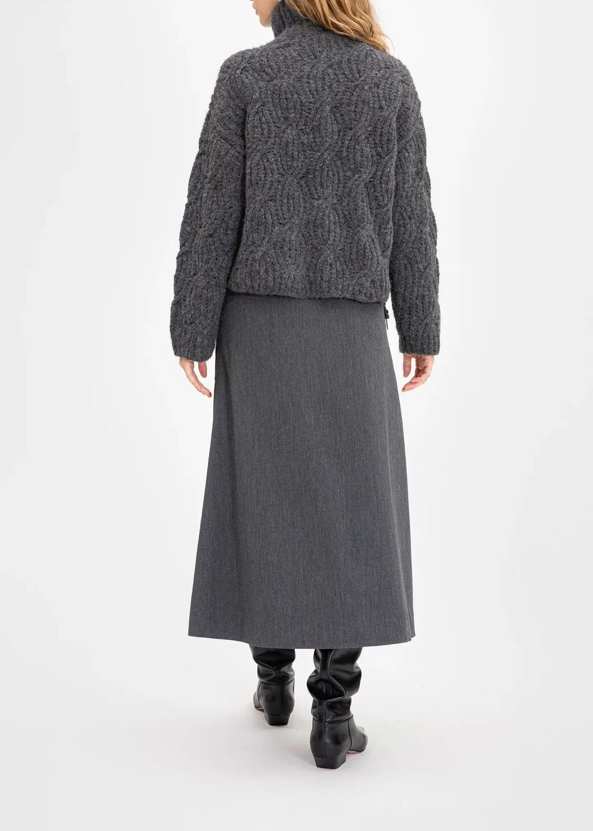 TANYA TAYLOR Cameron Skirt - Dark Heather Grey