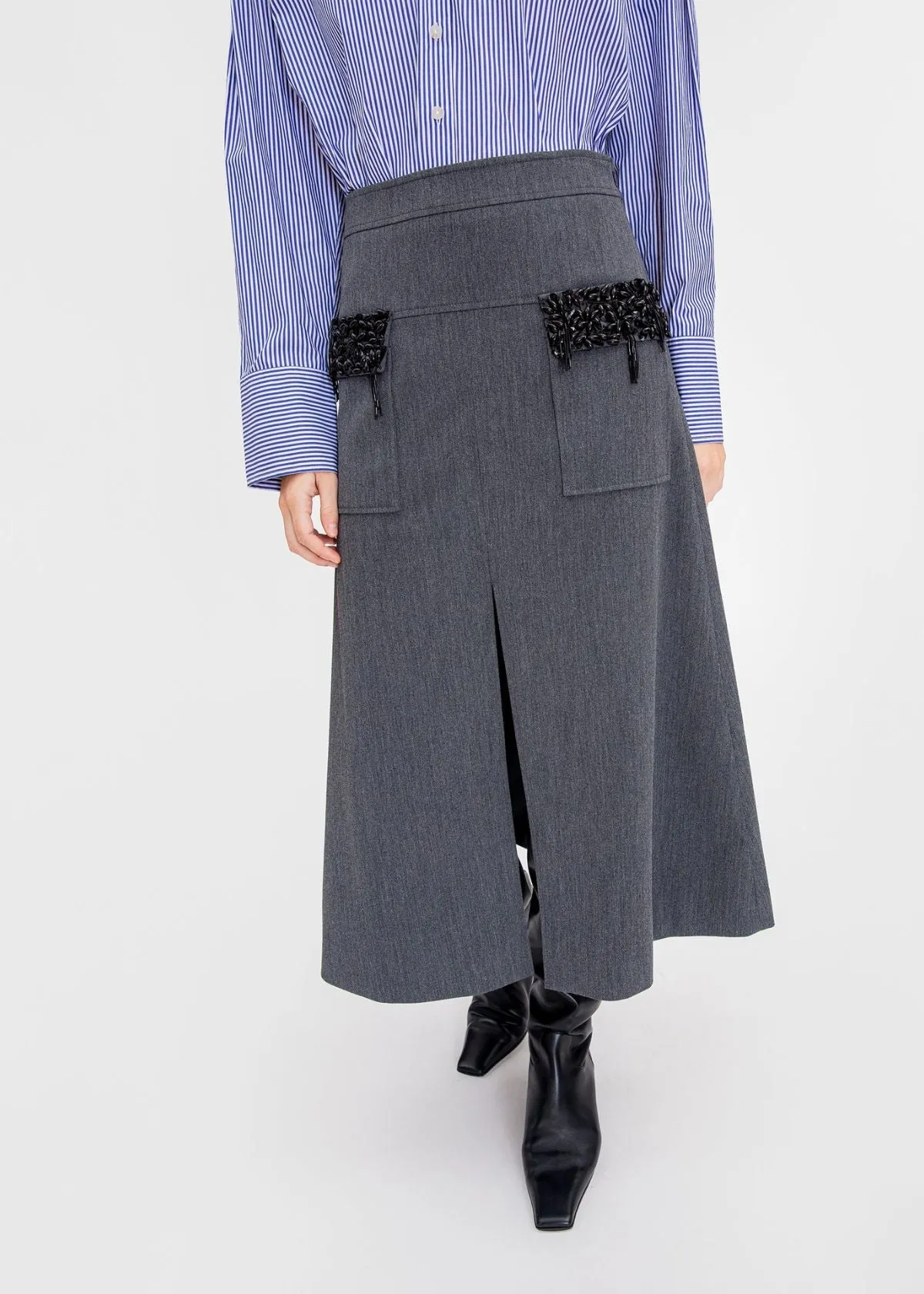 TANYA TAYLOR Cameron Skirt - Dark Heather Grey