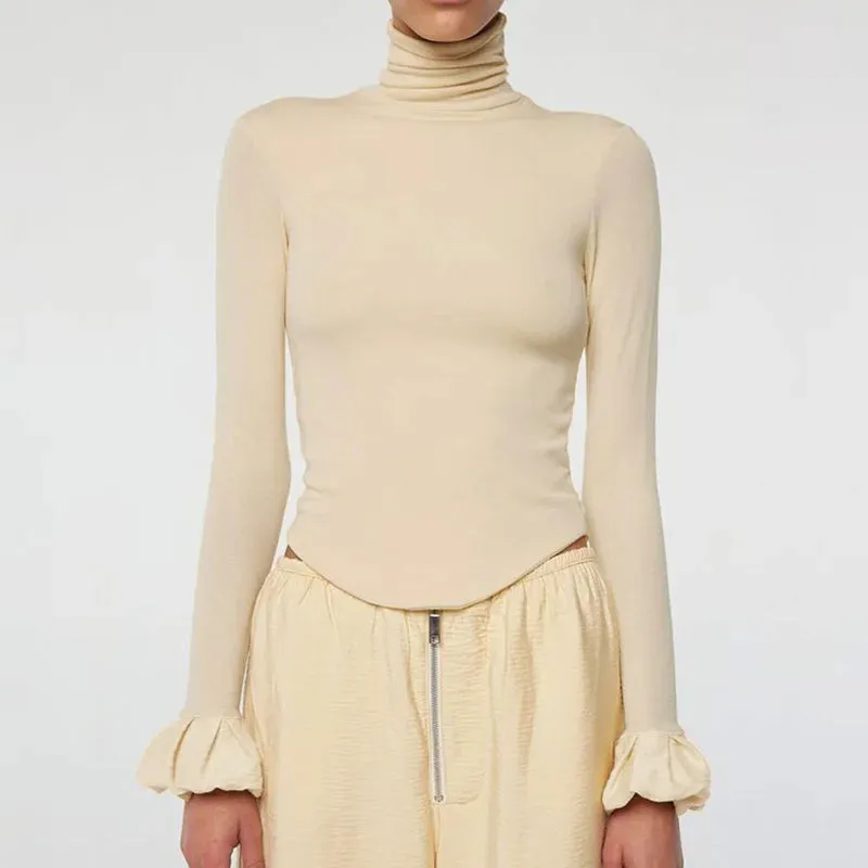 TAVIMART  -  Knitted Turtleneck Women Pullover Elegant Long Sleeve Patchwork Female Slim Top 2025 Autumn Sexy Fashion Lady Minimalist Sweater