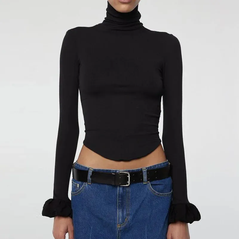 TAVIMART  -  Knitted Turtleneck Women Pullover Elegant Long Sleeve Patchwork Female Slim Top 2025 Autumn Sexy Fashion Lady Minimalist Sweater