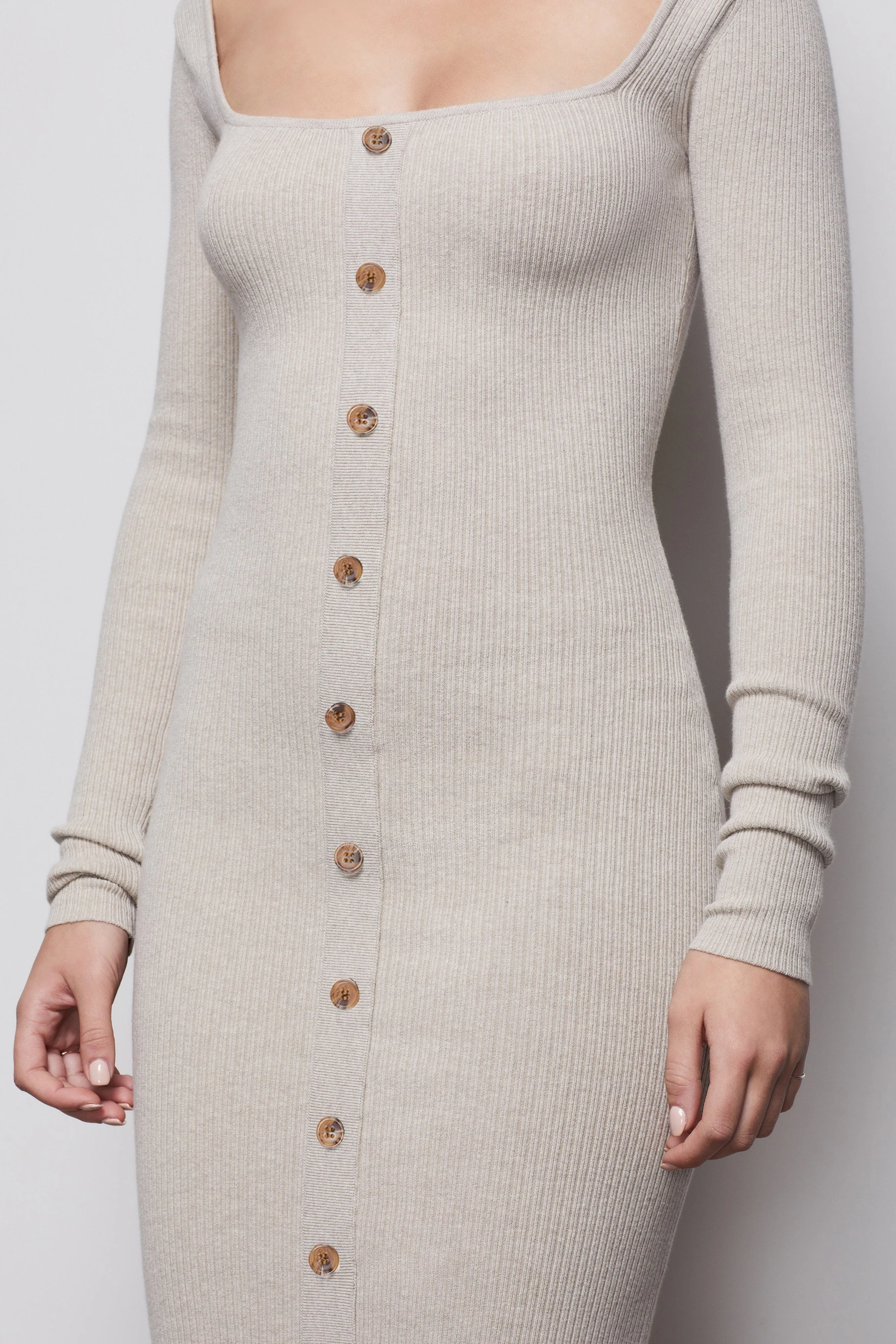 THE BUTTON UP SWEATER DRESS | OATMEAL002