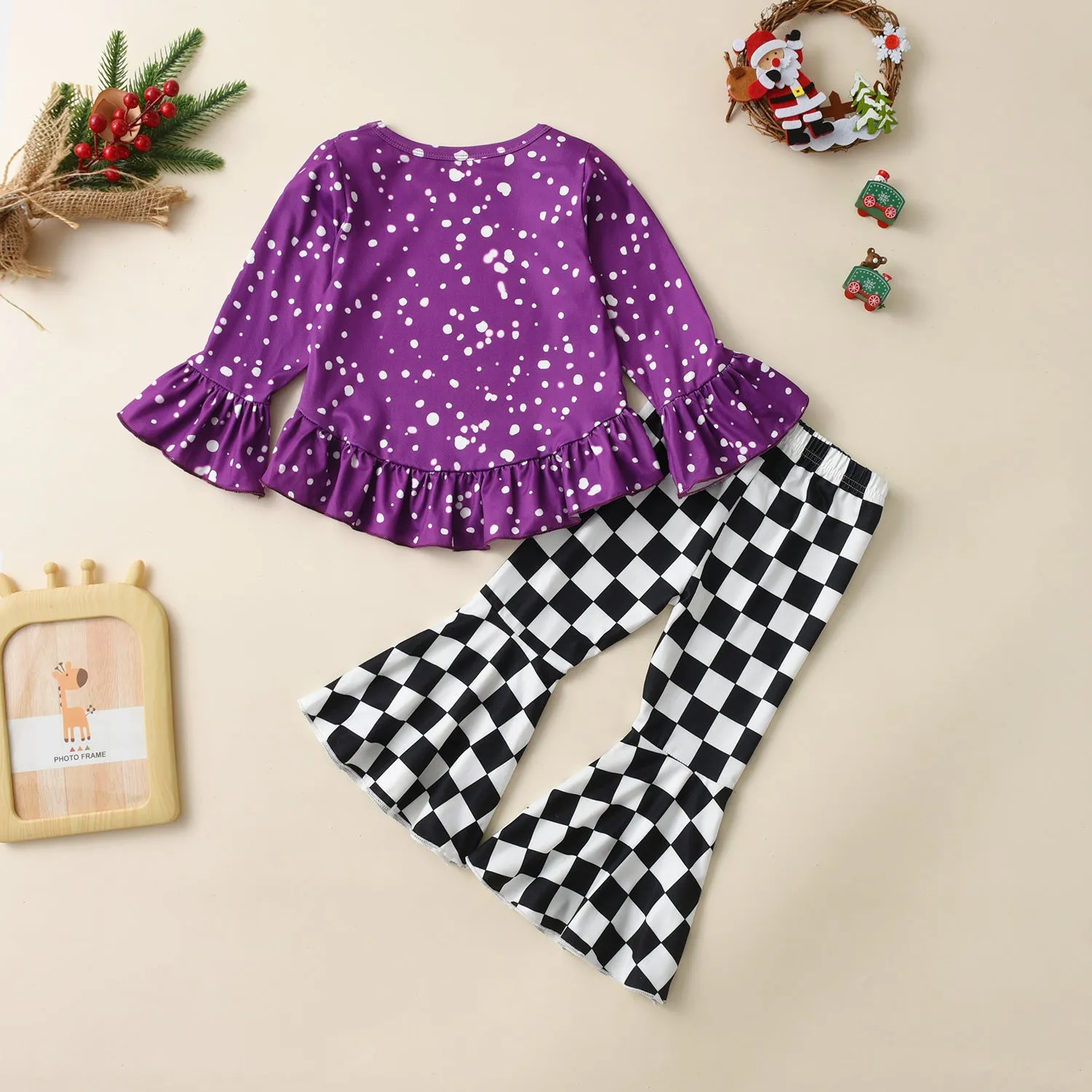 Toddler Girls Halloween Spooky 2pcs Outfit Sets