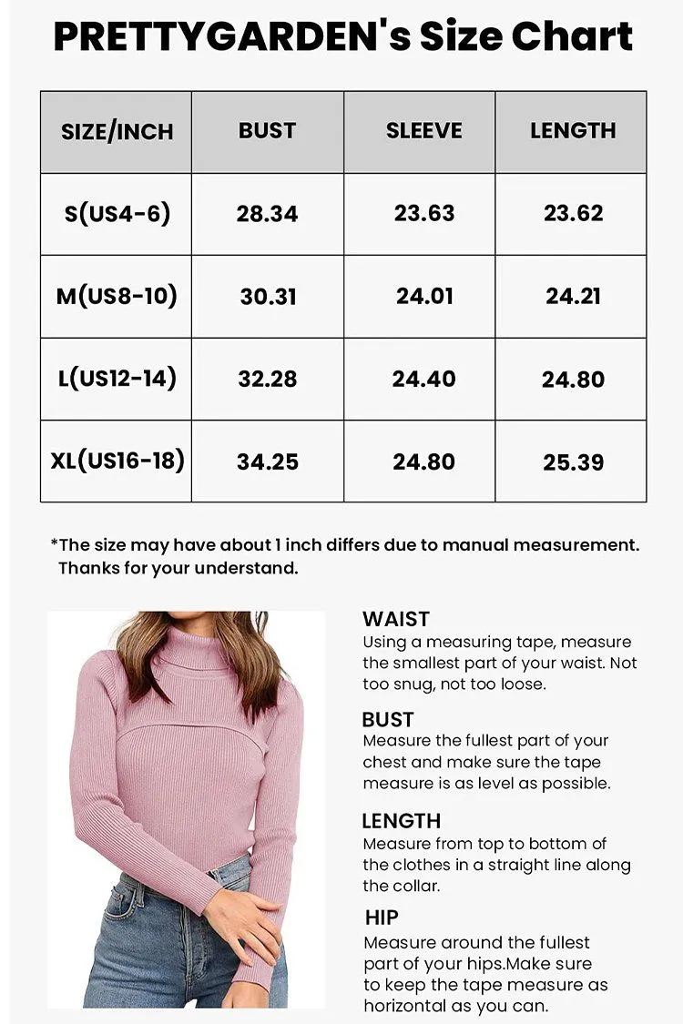Turtleneck Bodycon Long Sleeves Knit  Sweater