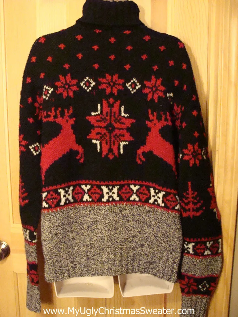 Ugly Christmas Sweater Party Vintage Ralph Lauren 2sided Reindeer Sweater (v7)