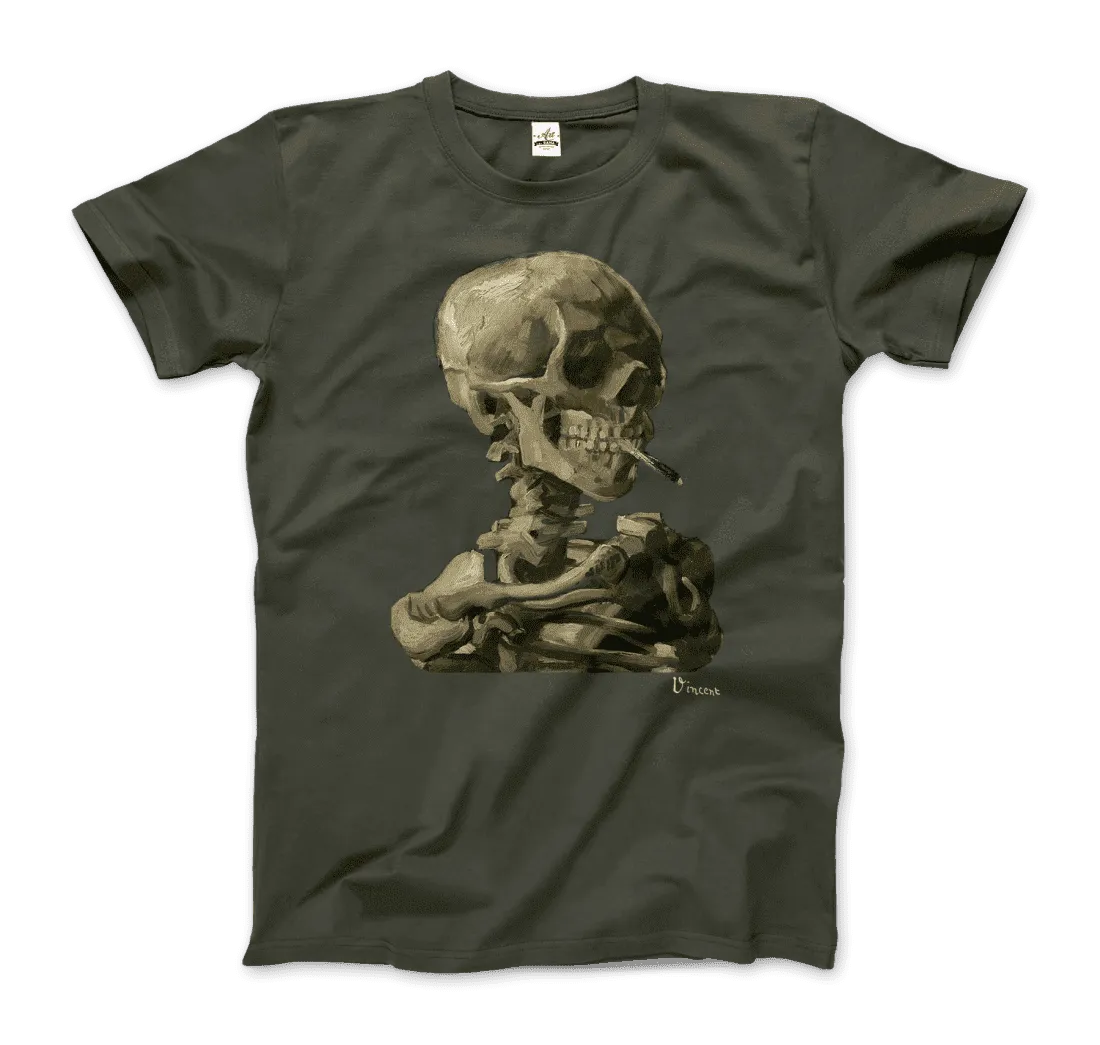 Van Gogh Skull of a Skeleton with Burning Cigarette 1886 T-Shirt by Art-O-Rama Shop