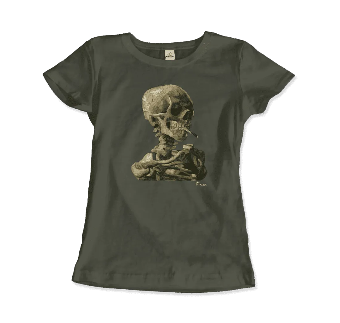 Van Gogh Skull of a Skeleton with Burning Cigarette 1886 T-Shirt by Art-O-Rama Shop