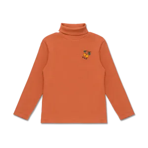 Wander   Wonder Terra Cotta Rib Turtleneck