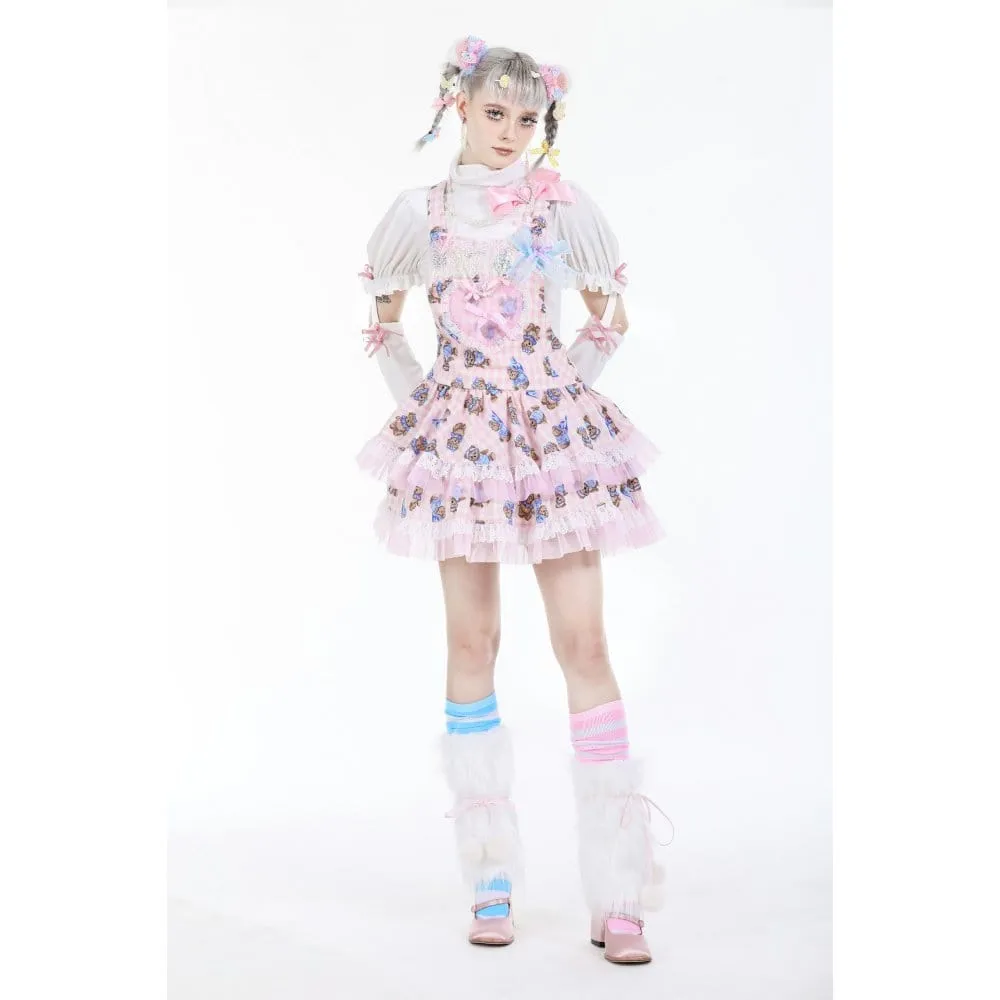 Women's Lolita Turtleneck Pearl Bowknot Shirt with Oversleeves