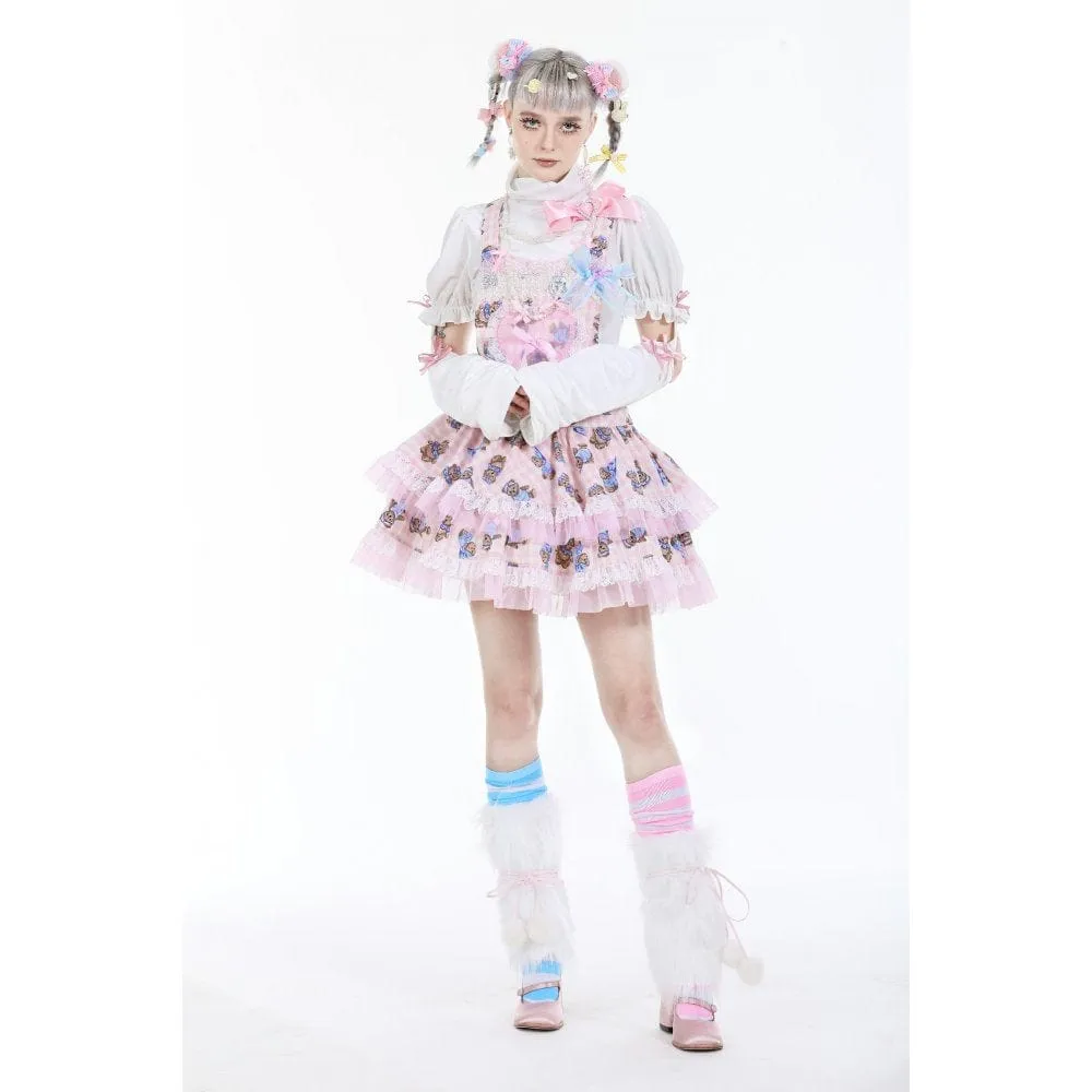 Women's Lolita Turtleneck Pearl Bowknot Shirt with Oversleeves