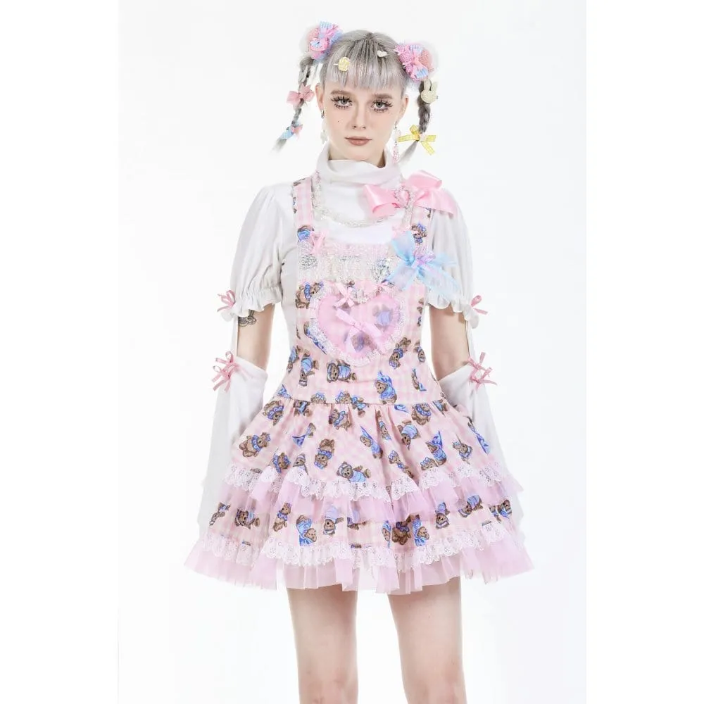 Women's Lolita Turtleneck Pearl Bowknot Shirt with Oversleeves