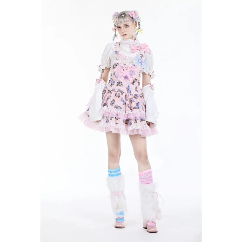 Women's Lolita Turtleneck Pearl Bowknot Shirt with Oversleeves