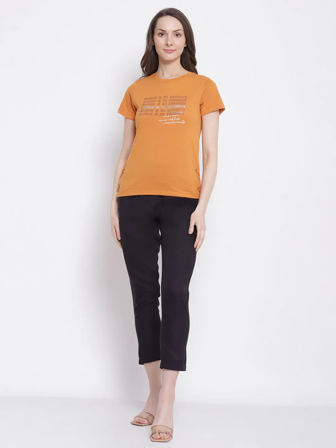 Women's Regular Slim Fit Navy Blue Flat Front Mid rise Ethnic Pant