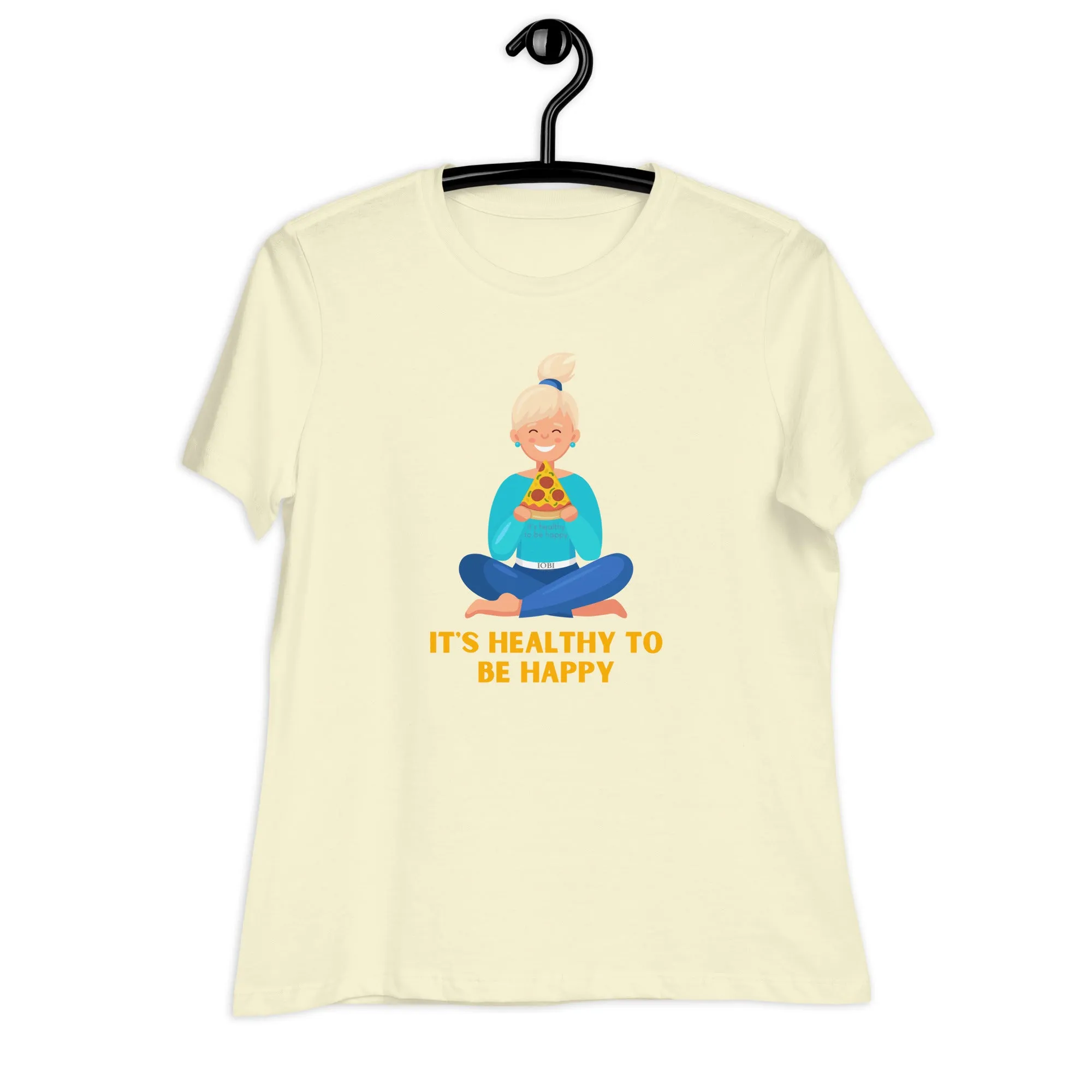 Women's Relaxed Soft & Smooth Premium Quality T-Shirt It's Healthy To Be Happy Design by IOBI Original Apparel