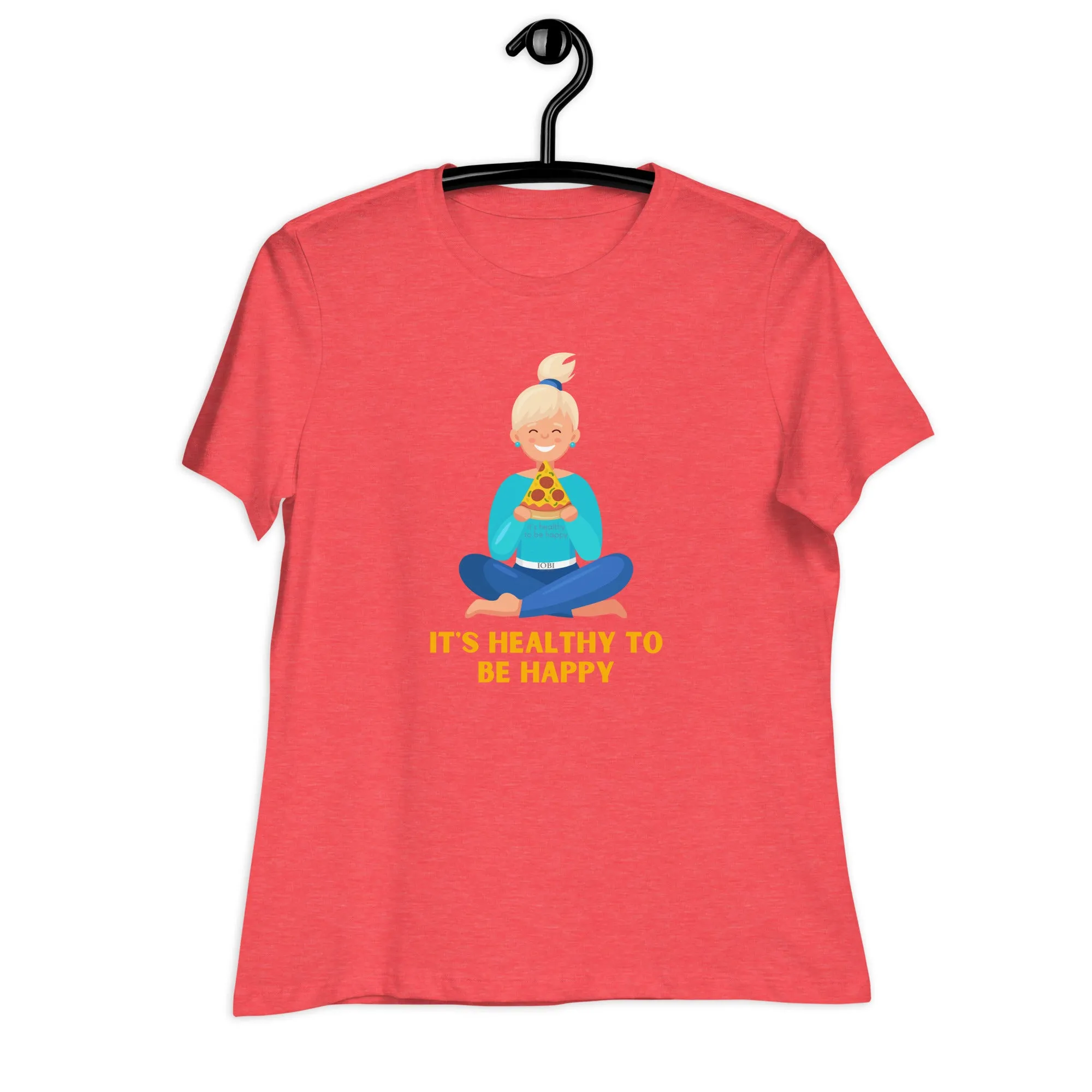 Women's Relaxed Soft & Smooth Premium Quality T-Shirt It's Healthy To Be Happy Design by IOBI Original Apparel