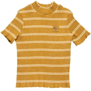 Wynken Big Rib Golden Short Sleeve Demi Turtleneck