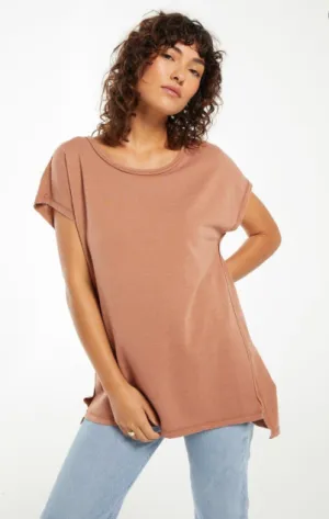 Z Supply Frankie Sweatshirt Tunic Tee Vintage Brown