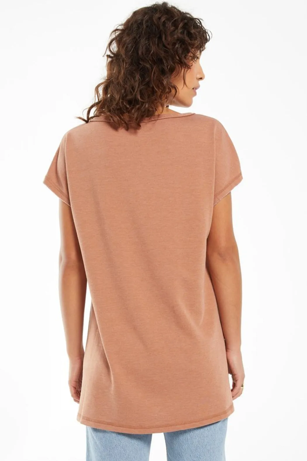 Z Supply Frankie Sweatshirt Tunic Tee Vintage Brown