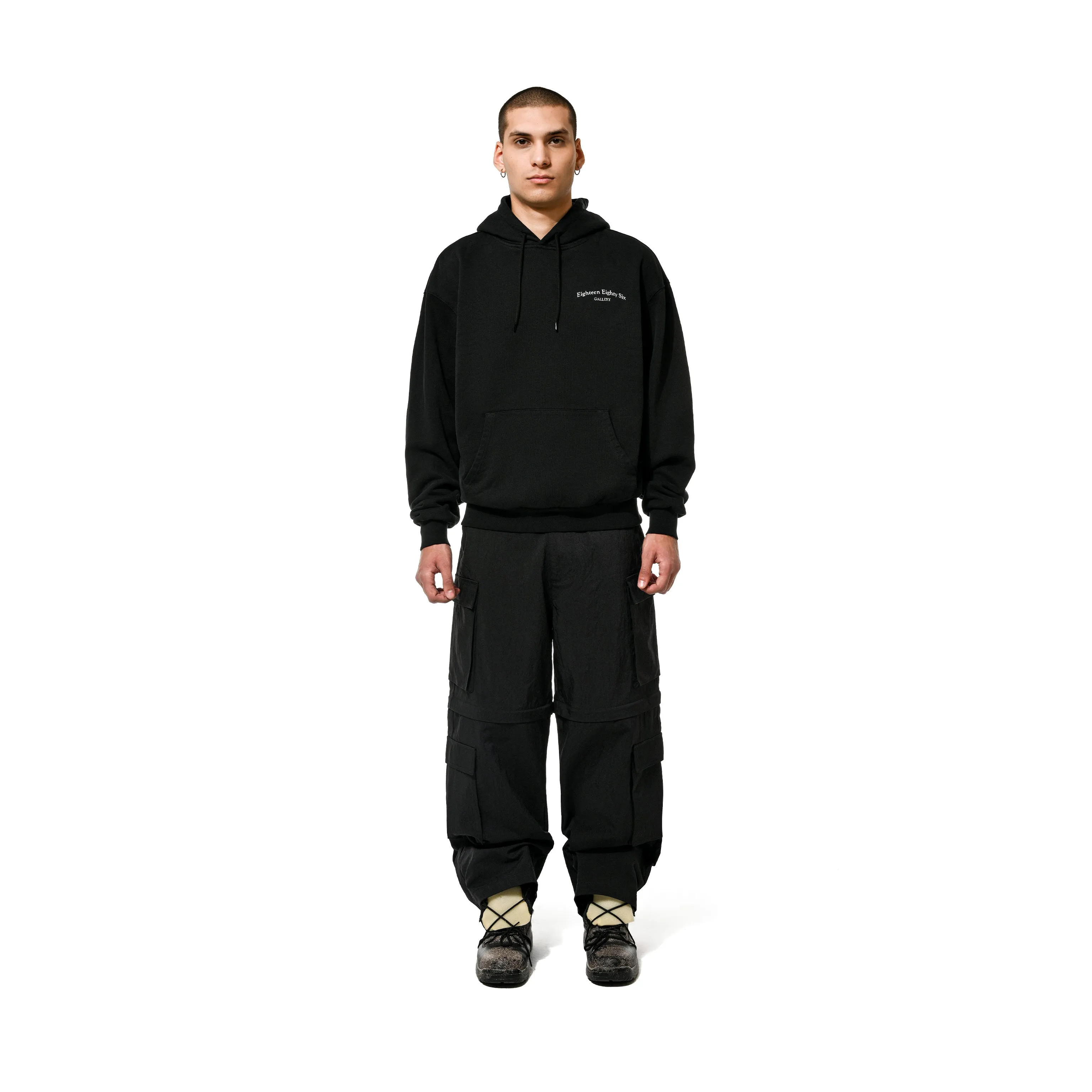 ZIP OFF CARGO PANTS - BLACK